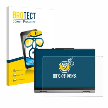 Parte frontale di una confezione del prodotto con il logo del marchio BROTECT. Accanto è raffigurato il dispositivo Lenovo Ide