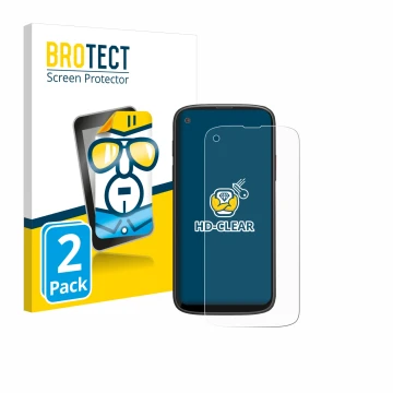 Parte frontale di una confezione del prodotto con il logo del marchio BROTECT. Accanto è raffigurato il dispositivo Unihertz J