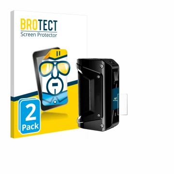 Parte frontale di una confezione del prodotto con il logo del marchio BROTECT. Accanto è raffigurato il dispositivo geekvape A