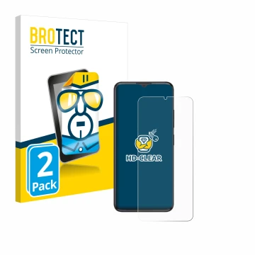 Parte frontale di una confezione del prodotto con il logo del marchio BROTECT. Accanto è raffigurato il dispositivo ZTE Blade 