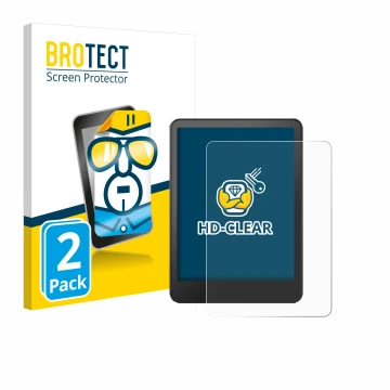 Parte frontale di una confezione del prodotto con il logo del marchio BROTECT. Accanto è raffigurato il dispositivo Amazon Kin