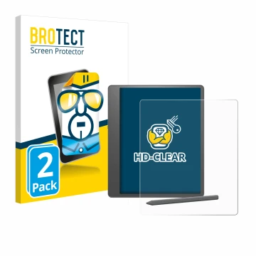 Parte frontale di una confezione del prodotto con il logo del marchio BROTECT. Accanto è raffigurato il dispositivo Amazon Kin