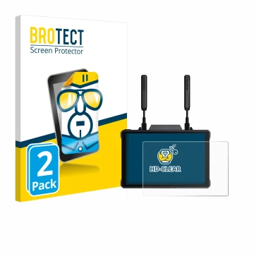 Parte frontale di una confezione del prodotto con il logo del marchio BROTECT. Accanto è raffigurato il dispositivo Hollyland 