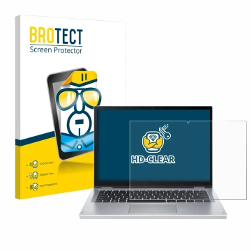 Parte frontale di una confezione del prodotto con il logo del marchio BROTECT. Accanto è raffigurato il dispositivo Acer Aspir