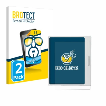 Parte frontale di una confezione del prodotto con il logo del marchio BROTECT. Accanto è raffigurato il dispositivo Boox Go Co