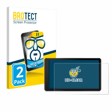 Parte frontale di una confezione del prodotto con il logo del marchio BROTECT. Accanto è raffigurato il dispositivo Garmin Tre