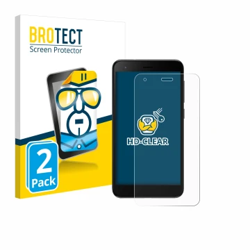Parte frontale di una confezione del prodotto con il logo del marchio BROTECT. Accanto è raffigurato il dispositivo ZTE Blade 
