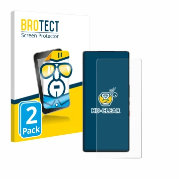 Parte frontale di una confezione del prodotto con il logo del marchio BROTECT. Accanto è raffigurato il dispositivo ZTE Nubia 