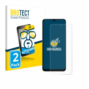 Parte frontale di una confezione del prodotto con il logo del marchio BROTECT. Accanto è raffigurato il dispositivo Xiaomi Poc
