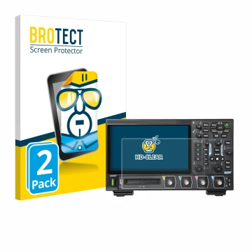 Parte frontale di una confezione del prodotto con il logo del marchio BROTECT. Accanto è raffigurato il dispositivo Rigol DHO9