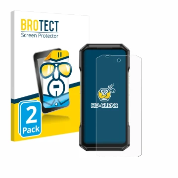 Parte frontale di una confezione del prodotto con il logo del marchio BROTECT. Accanto è raffigurato il dispositivo Ulefone Ar