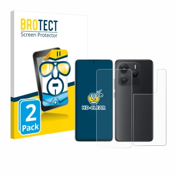 Parte frontale di una confezione del prodotto con il logo del marchio BROTECT. Accanto è raffigurato il dispositivo Xiaomi Red