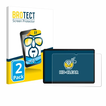 Parte frontale di una confezione del prodotto con il logo del marchio BROTECT. Accanto è raffigurato il dispositivo Chuwi Hi10