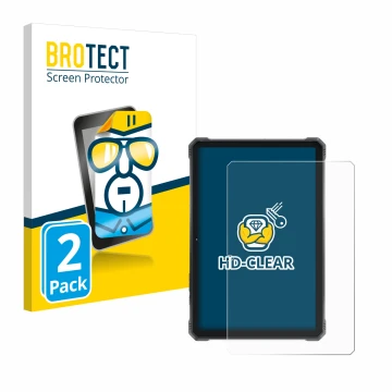 Parte frontale di una confezione del prodotto con il logo del marchio BROTECT. Accanto è raffigurato il dispositivo Hotwav R9 