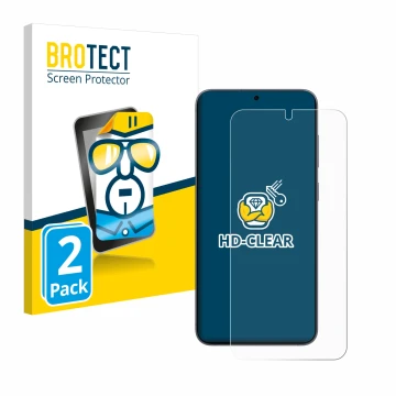 Parte frontale di una confezione del prodotto con il logo del marchio BROTECT. Accanto è raffigurato il dispositivo Samsung Ga
