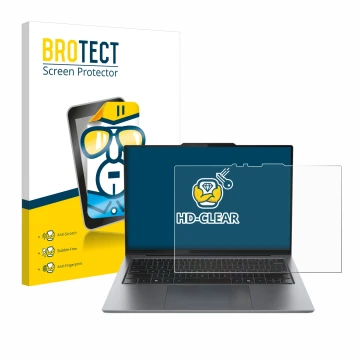 Parte frontale di una confezione del prodotto con il logo del marchio BROTECT. Accanto è raffigurato il dispositivo Lenovo Thi