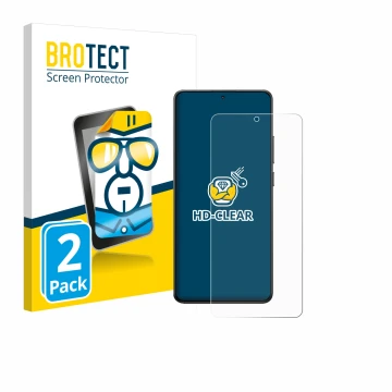 Parte frontale di una confezione del prodotto con il logo del marchio BROTECT. Accanto è raffigurato il dispositivo Xiaomi Poc