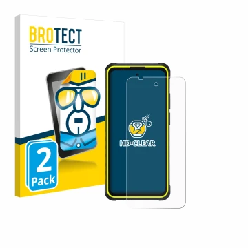 Parte frontale di una confezione del prodotto con il logo del marchio BROTECT. Accanto è raffigurato il dispositivo Ulefone Ar