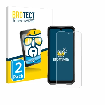 Parte frontale di una confezione del prodotto con il logo del marchio BROTECT. Accanto è raffigurato il dispositivo Doogee Bla