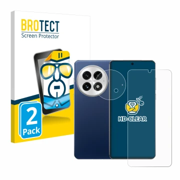 Parte frontale di una confezione del prodotto con il logo del marchio BROTECT. Accanto è raffigurato il dispositivo OnePlus 13