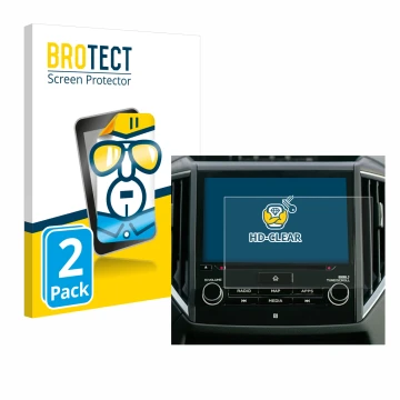 Parte frontale di una confezione del prodotto con il logo del marchio BROTECT. Accanto è raffigurato il dispositivo Subaru For