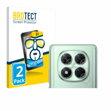 Parte frontale di una confezione del prodotto con il logo del marchio BROTECT. Accanto è raffigurato il dispositivo Xiaomi Poc