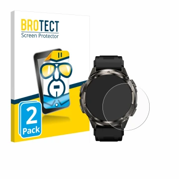 Parte frontale di una confezione del prodotto con il logo del marchio BROTECT. Accanto è raffigurato il dispositivo Kospet Tan