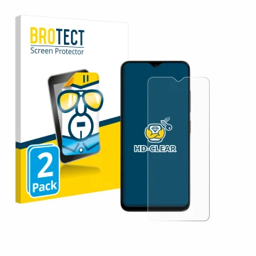 Parte frontale di una confezione del prodotto con il logo del marchio BROTECT. Accanto è raffigurato il dispositivo ZTE Blade 