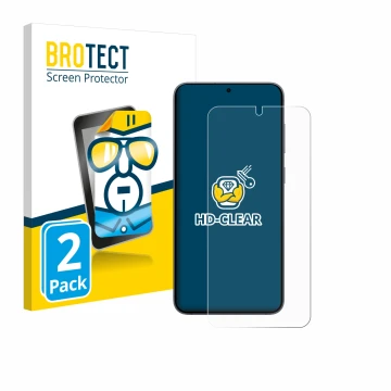 Parte frontale di una confezione del prodotto con il logo del marchio BROTECT. Accanto è raffigurato il dispositivo Samsung Ga