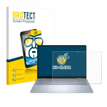 Parte frontale di una confezione del prodotto con il logo del marchio BROTECT. Accanto è raffigurato il dispositivo Dell 16 Pl