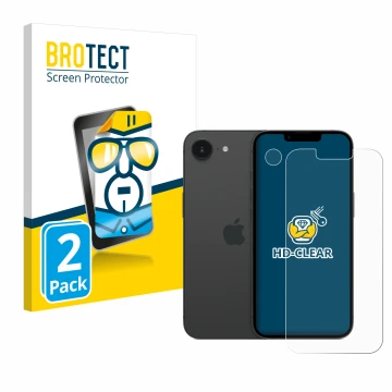 Parte frontale di una confezione del prodotto con il logo del marchio BROTECT. Accanto è raffigurato il dispositivo Apple iPho