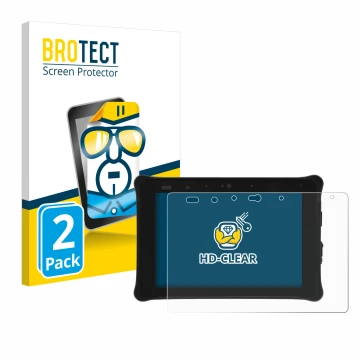 Parte frontale di una confezione del prodotto con il logo del marchio BROTECT. Accanto è raffigurato il dispositivo Leica iCON