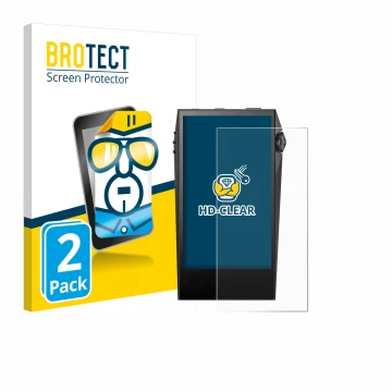 Parte frontale di una confezione del prodotto con il logo del marchio BROTECT. Accanto è raffigurato il dispositivo Astell&Ker