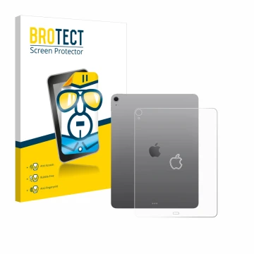 Parte frontale di una confezione del prodotto con il logo del marchio BROTECT. Accanto è raffigurato il dispositivo Apple iPad