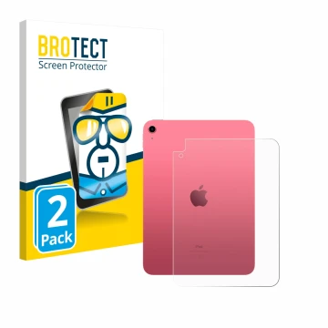 Parte frontale di una confezione del prodotto con il logo del marchio BROTECT. Accanto è raffigurato il dispositivo Apple iPad