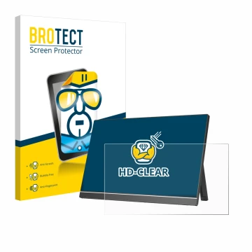 Parte frontale di una confezione del prodotto con il logo del marchio BROTECT. Accanto è raffigurato il dispositivo Arzopa Z1R