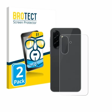 Parte frontale di una confezione del prodotto con il logo del marchio BROTECT. Accanto è raffigurato il dispositivo Samsung Ga
