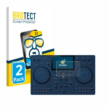 Parte frontale di una confezione del prodotto con il logo del marchio BROTECT. Accanto è raffigurato il dispositivo AlphaTheta