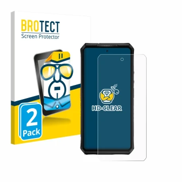 Parte frontale di una confezione del prodotto con il logo del marchio BROTECT. Accanto è raffigurato il dispositivo Ulefone Ar