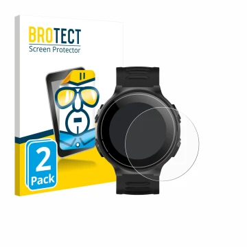 Parte frontale di una confezione del prodotto con il logo del marchio BROTECT. Accanto è raffigurato il dispositivo Kiprun GPS