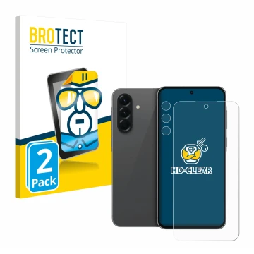 Parte frontale di una confezione del prodotto con il logo del marchio BROTECT. Accanto è raffigurato il dispositivo Samsung Ga