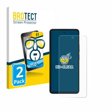 Parte frontale di una confezione del prodotto con il logo del marchio BROTECT. Accanto è raffigurato il dispositivo realme 14 