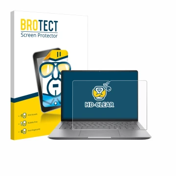 Parte frontale di una confezione del prodotto con il logo del marchio BROTECT. Accanto è raffigurato il dispositivo HP Zbook U