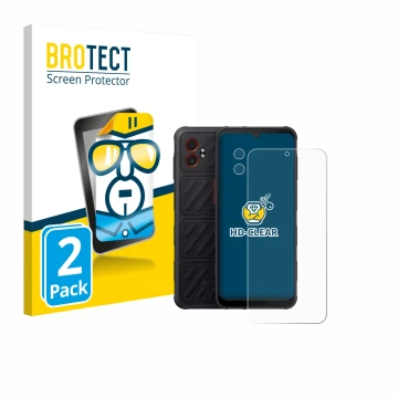 Parte frontale di una confezione del prodotto con il logo del marchio BROTECT. Accanto è raffigurato il dispositivo Samsung Ga