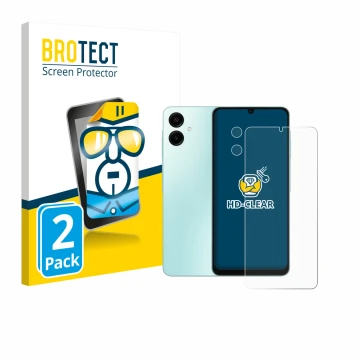 Parte frontale di una confezione del prodotto con il logo del marchio BROTECT. Accanto è raffigurato il dispositivo Samsung Ga