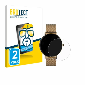 Parte frontale di una confezione del prodotto con il logo del marchio BROTECT. Accanto è raffigurato il dispositivo ZenWatch V