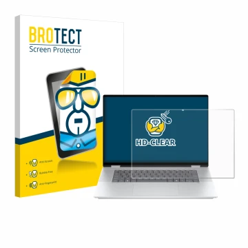 Parte frontale di una confezione del prodotto con il logo del marchio BROTECT. Accanto è raffigurato il dispositivo HP OmniBoo