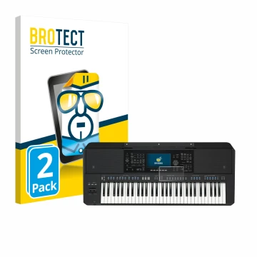 Parte frontale di una confezione del prodotto con il logo del marchio BROTECT. Accanto è raffigurato il dispositivo Yamaha PSR