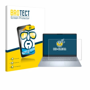 Parte frontale di una confezione del prodotto con il logo del marchio BROTECT. Accanto è raffigurato il dispositivo Dell 16 Pl