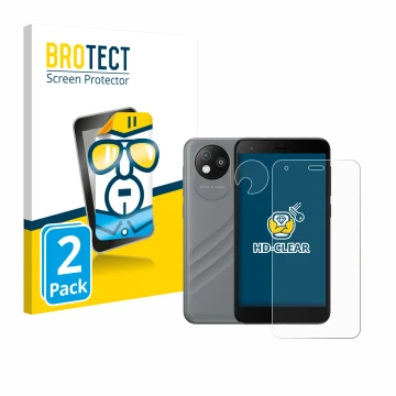 Parte frontale di una confezione del prodotto con il logo del marchio BROTECT. Accanto è raffigurato il dispositivo ZTE Blade 